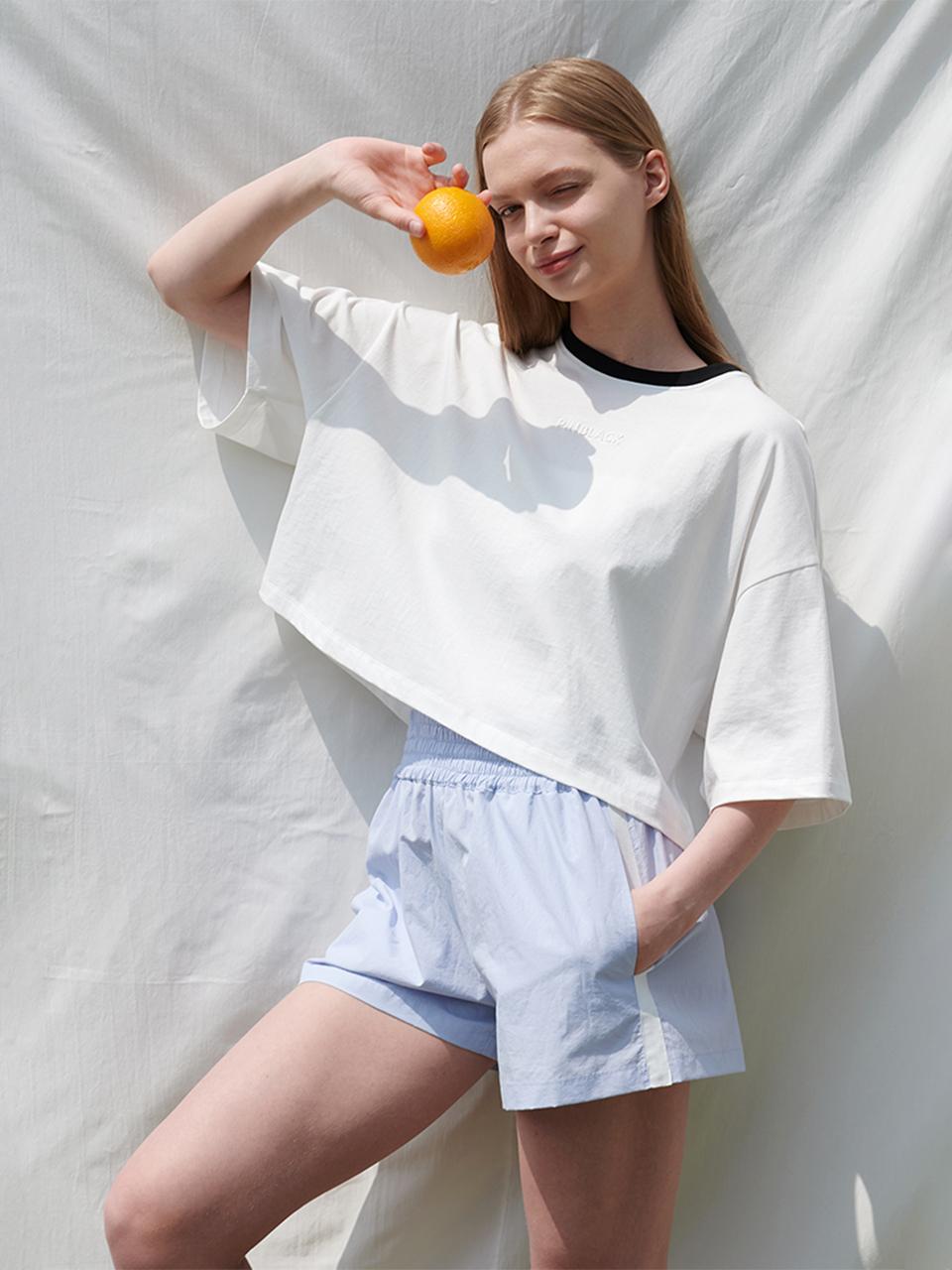 PINBLACK Logo Crop T-Shirt White
