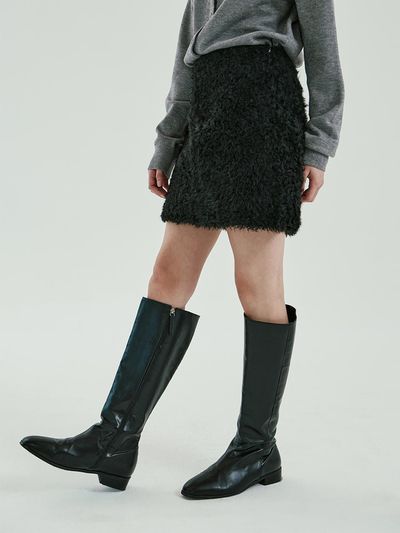 PINBLACK RACON Teddy Mustang Skirt Black