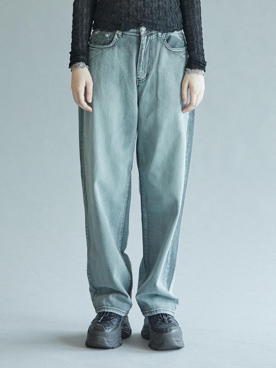 PINBLACK Vintage washed denim pants blue