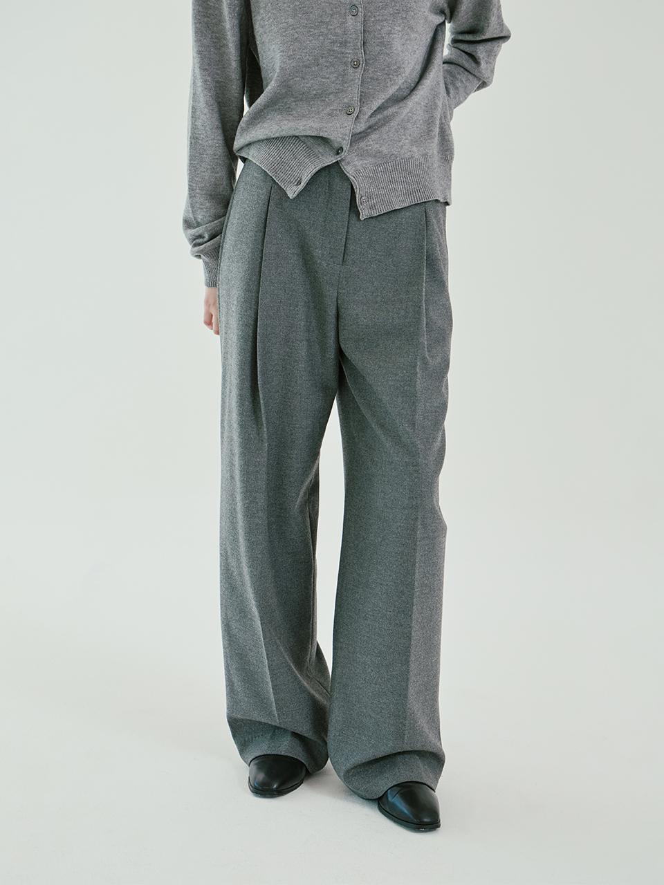 PINBLACK wool blend buckle wide slacks