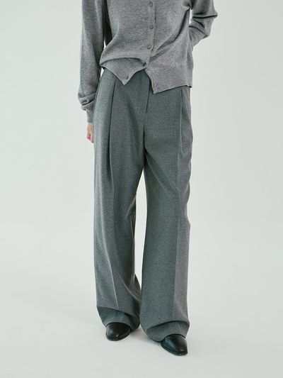 PINBLACK wool blend buckle wide slacks