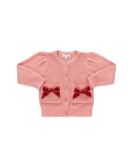 Pink Chicken Pink Chicken Girls' Bow Pocket Cardigan Sweater