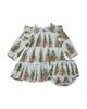 Pink Chicken Pink Chicken Girls' Harper Cotton Poplin Christmas Tree Dress & Bloomers Set - 1