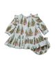 Pink Chicken Pink Chicken Girls' Harper Cotton Poplin Christmas Tree Dress & Bloomers Set - 2