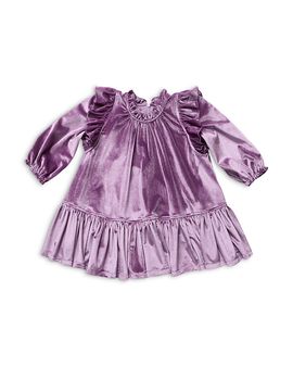 Pink Chicken Pink Chicken Girls' Harper Ruffled Velour Dress