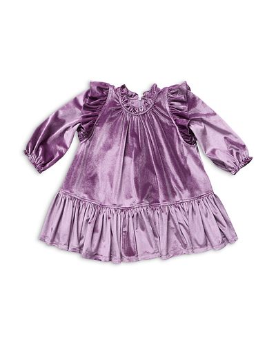 Pink Chicken Pink Chicken Girls' Harper Ruffled Velour Dress