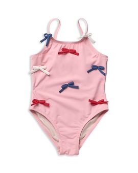 Pink Chicken Pink Chicken Girls' Lottie Bows One Piece Swimsuit