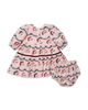 Pink Chicken Pink Chicken Girls' Maribelle Santa Garland Brushed Cotton Dress & Bloomers Set - 2
