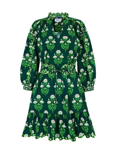pink city prints green dress Lavender Orchard Nora Dress