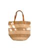 PINK HALEY PINK HALEY Esther White Striped Premium Raffia Tote  - 1