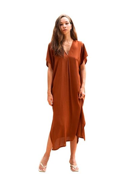 PINK HALEY PINK HALEY Gina Breezy Crinkle Kaftan Dress