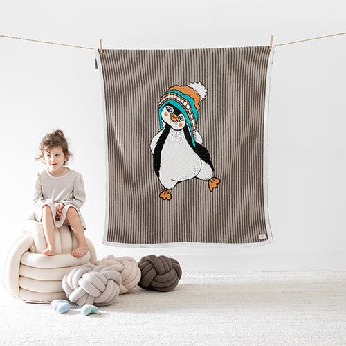 Pink Lemonade Pink Lemonade Dancing Penguin Baby Blanket