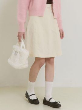 PINK PINEAPPLE A LINE CORDUROY SKIRT_CREAM