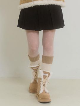 PINK PINEAPPLE CUDDLE CORDUROY PLEATS SKIRT_BLACK