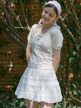 PINK PINEAPPLE Dot Frill Skirt