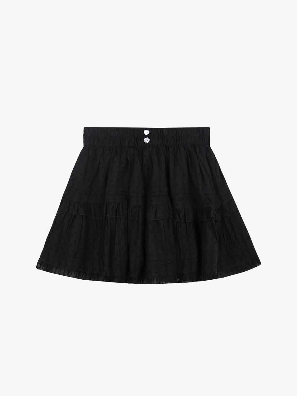 PINK PINEAPPLE Dot Frill Skirt_Black