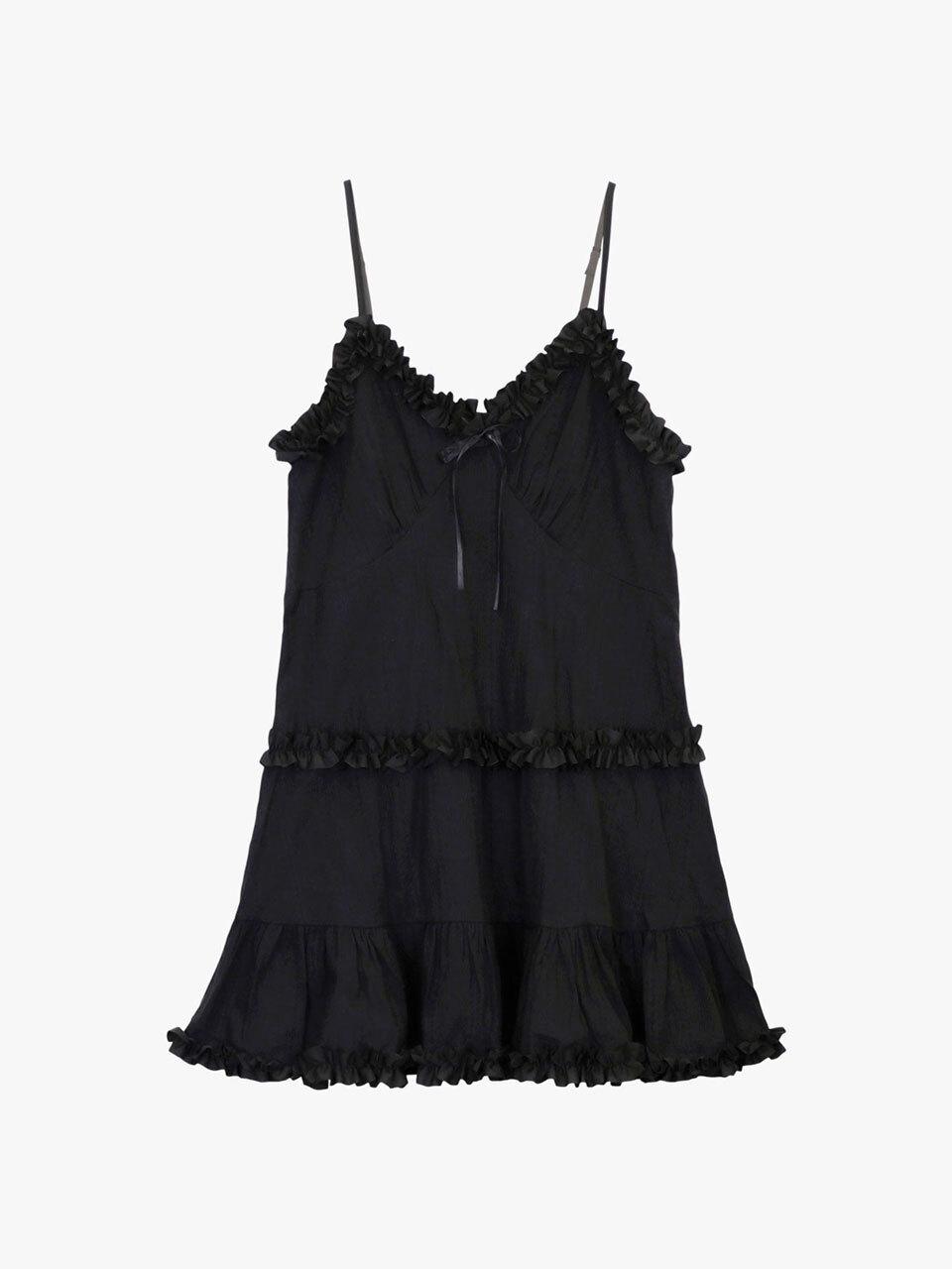 PINK PINEAPPLE FAIRY FRILL SLIP DRESS_BLACK