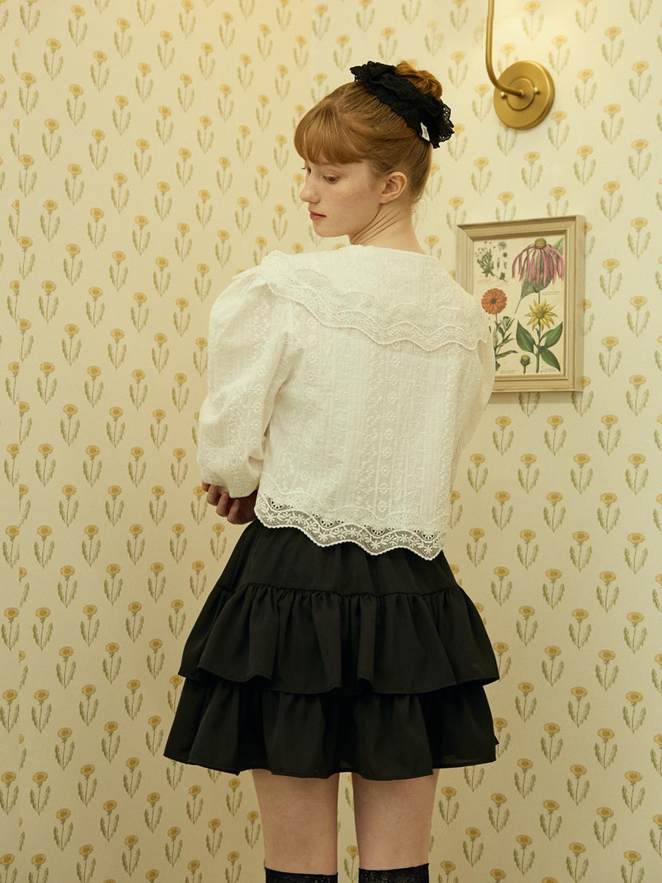 PINK PINEAPPLE FAIRY TIERED SKIRT PANTS_BLACK