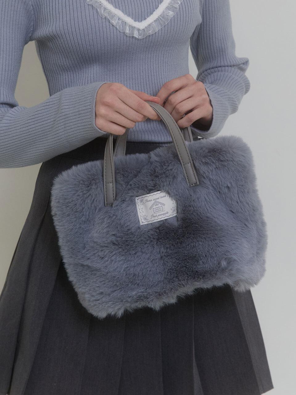 PINK PINEAPPLE FLUFFY FAIRY BAG_GREY