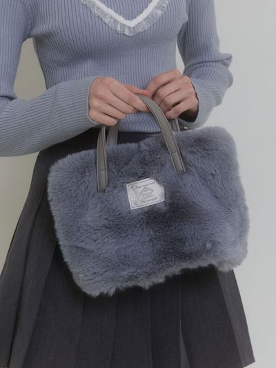 PINK PINEAPPLE FLUFFY FAIRY BAG_GREY