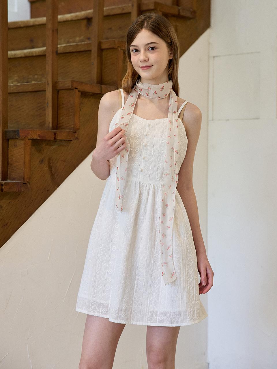 PINK PINEAPPLE Forest Camisole Dress_White