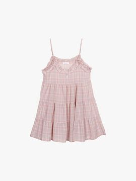 PINK PINEAPPLE Frill Check Dress [Pink]