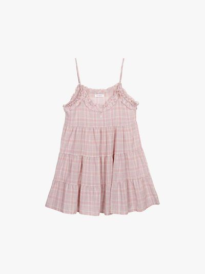 PINK PINEAPPLE Frill Check Dress [Pink]