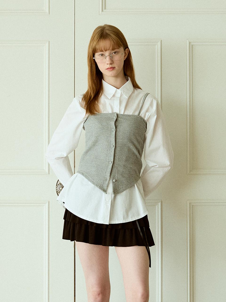 PINK PINEAPPLE FRILL MINI SKIRT_BLACK