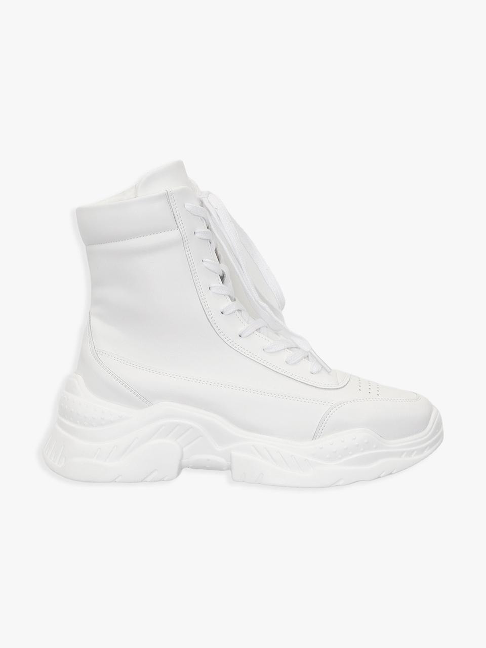 PINK PINEAPPLE LACE UP HIGH TOP SNEAKERS_WHITE