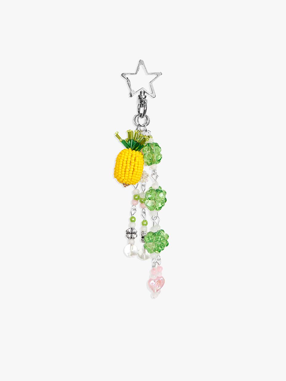 PINK PINEAPPLE LUCKY STAR KEYRING_MIX