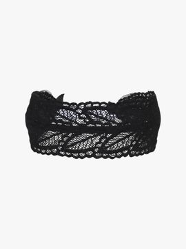 PINK PINEAPPLE MORI LEAF LACE HAIRBAND [BLACK]