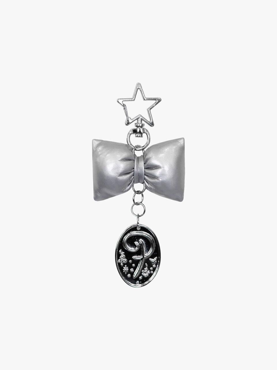 PINK PINEAPPLE PPA HEART RIBBON KEYRING_SILVER