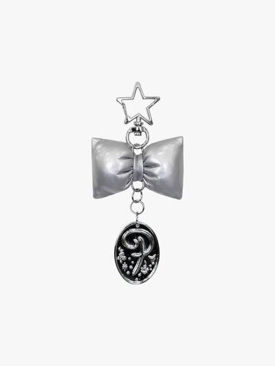 PINK PINEAPPLE PPA HEART RIBBON KEYRING_SILVER
