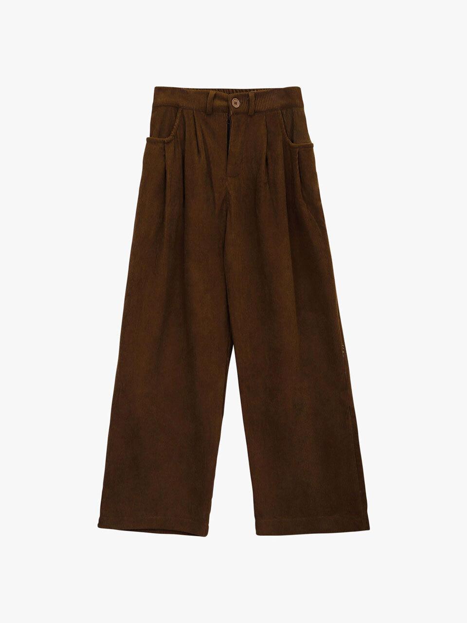 PINK PINEAPPLE RETRO COZY CORDUROY PANTS_BROWN