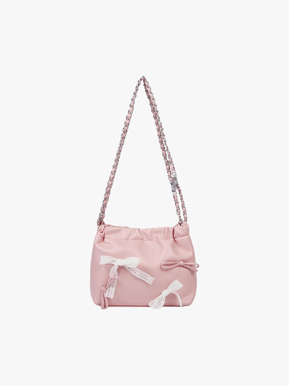 PINK PINEAPPLE Ribbon Bundle Chain Bag_Pink