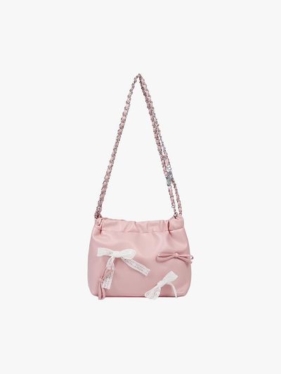 PINK PINEAPPLE Ribbon Bundle Chain Bag_Pink