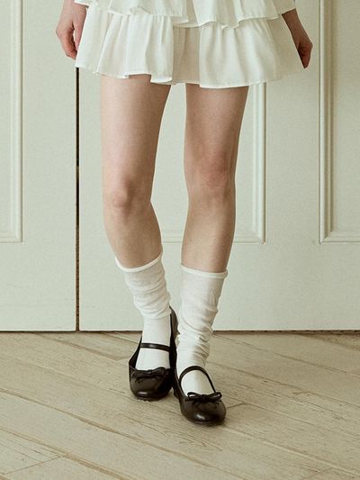PINK PINEAPPLE Ribbon Flat Shoes_Black