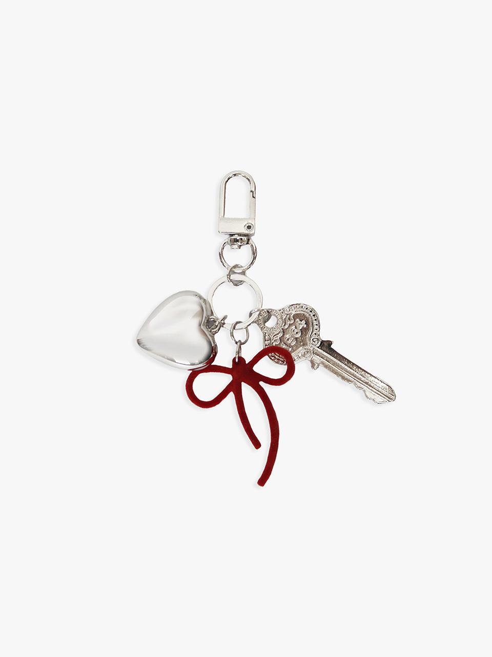 PINK PINEAPPLE RIBBON UNLOCKED KEYRING_RED
