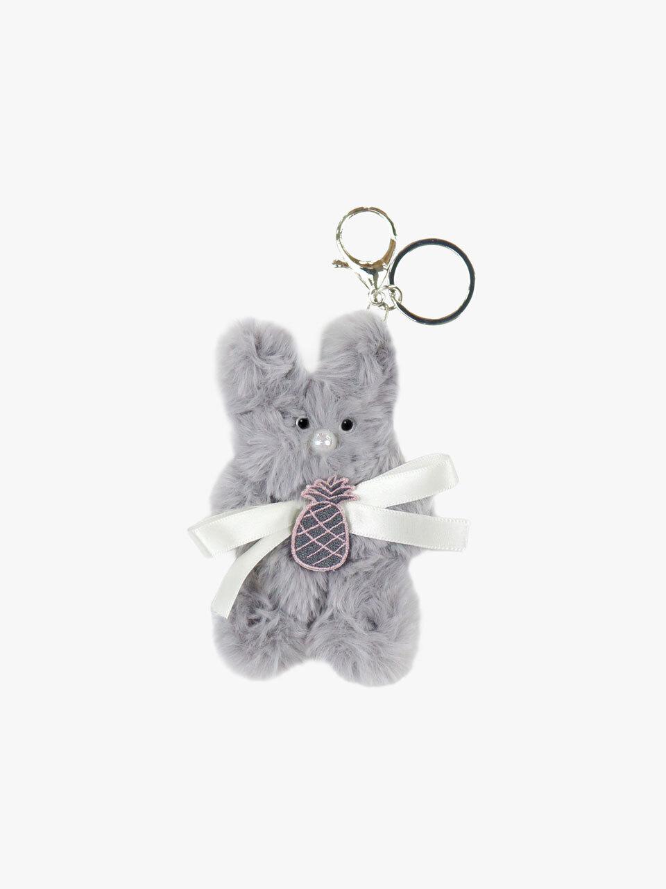 PINK PINEAPPLE Shiny Nose Keyring_Grey