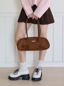 PINK PINEAPPLE SUEDE BAGUETTE BAG_BROWN