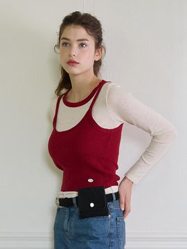 PINK PINEAPPLE SUEDE BELT BAG_BLACK