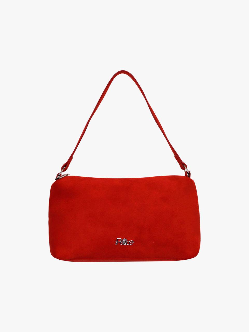 PINK PINEAPPLE SUEDE SHOULDER BAG_RED
