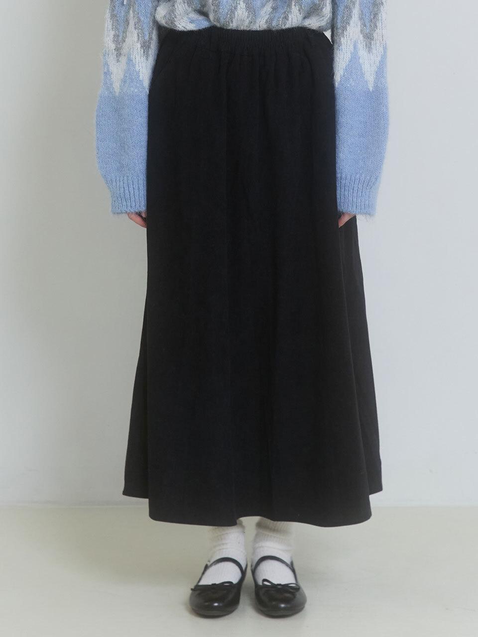 PINK PINEAPPLE WINTER BREEZE CORDUROY SKIRT_BLACK
