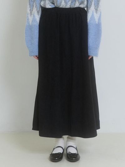 PINK PINEAPPLE WINTER BREEZE CORDUROY SKIRT_BLACK