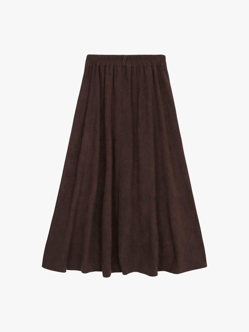 PINK PINEAPPLE WINTER BREEZE CORDUROY SKIRT_BROWN