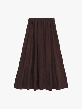 PINK PINEAPPLE WINTER BREEZE CORDUROY SKIRT_BROWN