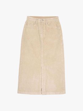 PINK PINEAPPLE WINTER SLIT CORDUROY SKIRT_BEIGE
