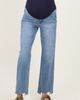 PinkBlush PinkBlush Blue Distressed Frayed Hem Slim Maternity Wide Leg Jeans - 3