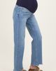 PinkBlush PinkBlush Blue Distressed Frayed Hem Slim Maternity Wide Leg Jeans - 4