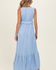 PinkBlush PinkBlush Blue Ribbed Sleeveless V-Neck Ruffle Tiered Maxi Dress - 3